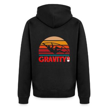 Leichtathletik Springen Stabhochsprung Geschenk - Unisex Premium Bio Zip Hoodie - Schwarz - Hinten - Nico (187cm)