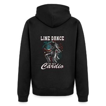 Line Dance is my Cadio Country Music Line Dancing - Unisex Premium Bio Zip Hoodie - Schwarz - Hinten - Nico (187cm)