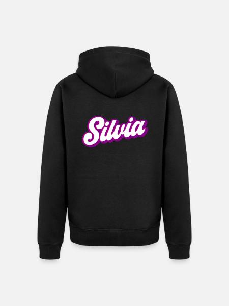 Silvia | Farver kan ændres - Premium økologisk unisex-hættejakke - sort