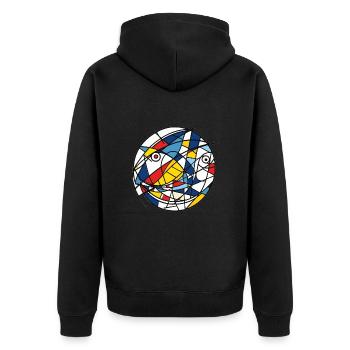 Fisch Meerestier - Unisex Premium Bio Zip Hoodie - Schwarz - Hinten - Nico (187cm)