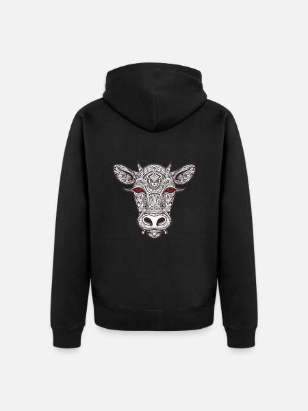 Kuh Bulle - Unisex Premium Bio Zip Hoodie - Schwarz