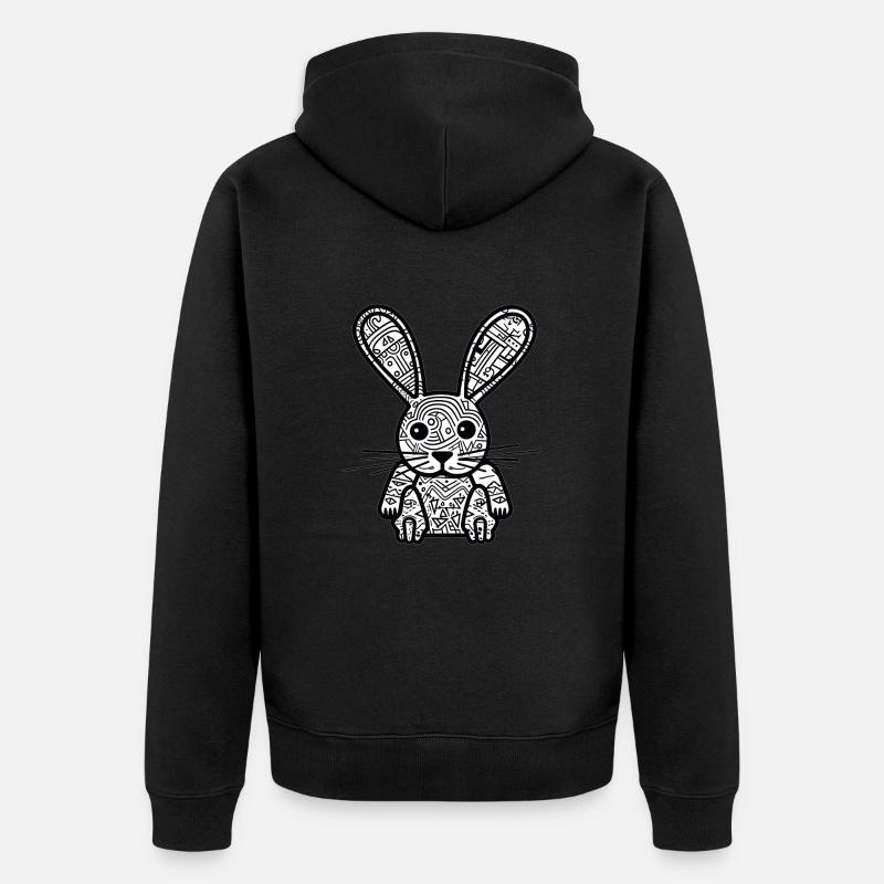 Hase - Unisex Premium Bio Zip Hoodie - Schwarz