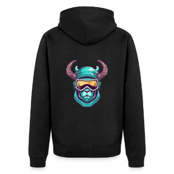 Steinbock Wintersport - Unisex Premium Bio Zip Hoodie - Schwarz - Hinten - Nico (187cm)