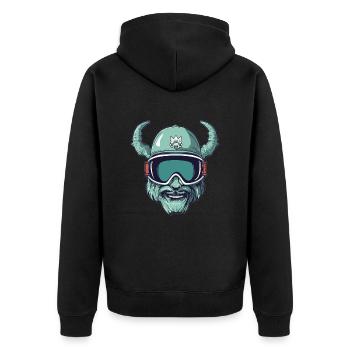 Steinbock Wintersport - Unisex Premium Bio Zip Hoodie - Schwarz - Hinten - Nico (187cm)