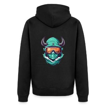 Steinbock Wintersport - Unisex Premium Bio Zip Hoodie - Schwarz - Hinten - Nico (187cm)