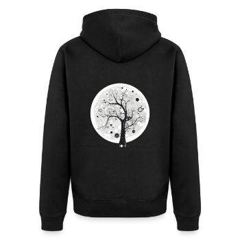 Wunder Fantasie Baum - Unisex Premium Bio Zip Hoodie - Schwarz - Hinten - Nico (187cm)