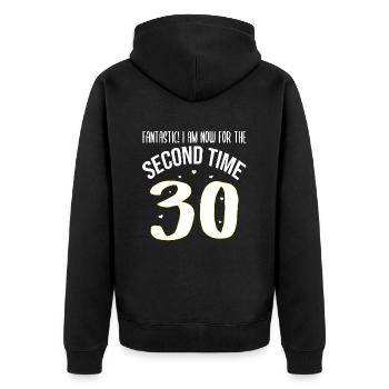 Birthday Woman Funny Sayings 60 Years Gift - Unisex Premium Organic Zip Hoodie - black - Back - Nico (187cm)