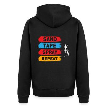 Vehicle Painters Grinding Adhesive Tape Spraying Wied - Unisex Premium Organic Zip Hoodie - black - Back - Nico (187cm)