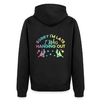 Aerial Silk Aerial Yoga Workout Aerial Acrobats Gesc - Unisex Premium Organic Zip Hoodie - black - Back - Nico (187cm)