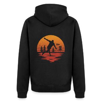 Lecteur de disc golf Vintage Graphics Frisbees Disc Golf - Veste à capuche bio Premium Unisexe - noir - Dos - Nico (187cm)