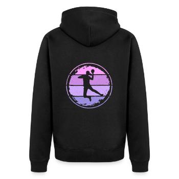 Handballspielerin Handballerin Kinder Handball - Unisex Premium Bio Zip Hoodie - Schwarz - Hinten - Nico (187cm)
