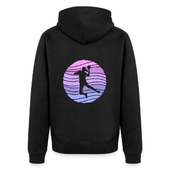 Handball Girl Handballer Kinder Handballspielerin - Unisex Premium Bio Zip Hoodie - Schwarz - Hinten - Nico (187cm)