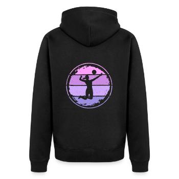 Joueuse de volleyball Femmes Joueuses de volleyball - Veste à capuche bio Premium Unisexe - noir - Dos - Nico (187cm)