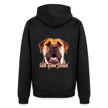 South african Boerboel - Unisex Premium Bio Zip Hoodie - Schwarz - Hinten - Nico (187cm)