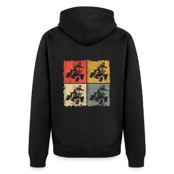 Quad Bike Offroad Retro Quadfahrer ATV - Veste à capuche bio Premium Unisexe - noir - Dos - Nico (187cm)