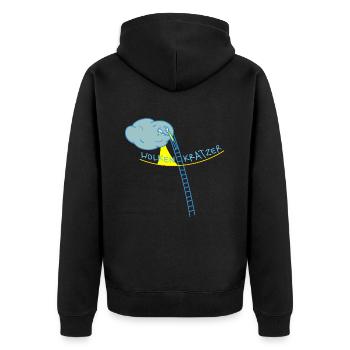 Hoffnung auf Sonne - Unisex Premium Bio Zip Hoodie - Schwarz - Hinten - Nico (187cm)
