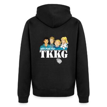 TKKG Ein Fall Für TKKG Mit Fingerabdruck - Unisex Premium Bio Zip Hoodie - Schwarz - Hinten - Nico (187cm)