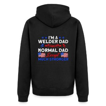 Soudeur SOUDEUR USA Cadeau patriotique - Veste à capuche bio Premium Unisexe - noir - Dos - Nico (187cm)
