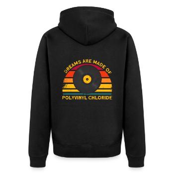 Cadeau de collection de disques vinyles - Veste à capuche bio Premium Unisexe - noir - Dos - Nico (187cm)