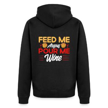 Arepas Arepa Cadeau alimentaire vénézuélien - Veste à capuche bio Premium Unisexe - noir - Dos - Nico (187cm)