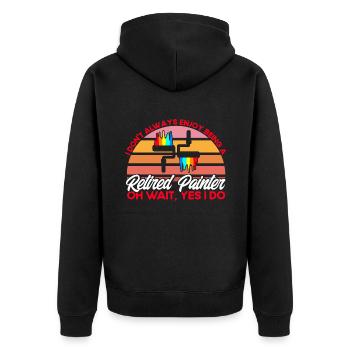 Farbe mischen Dekorateur Bautenmaler Geschenk - Unisex Premium Bio Zip Hoodie - Schwarz - Hinten - Nico (187cm)
