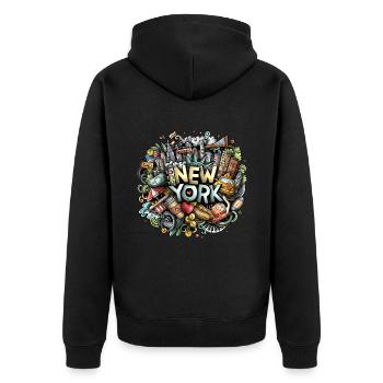 New York City Graffiti NYC Manhattan - Veste à capuche bio Premium Unisexe - noir - Dos - Nico (187cm)