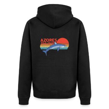 Makohai Azores Pico Island - Unisex Premium Organic Zip Hoodie - black - Back - Nico (187cm)