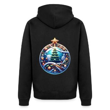 Arbre de Noël du monde Poinsettia Noël - Veste à capuche bio Premium Unisexe - noir - Dos - Nico (187cm)