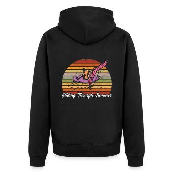 Surfer Windsurfer Windsurfen Surfen Geschenk - Unisex Premium Bio Zip Hoodie - Schwarz - Hinten - Nico (187cm)