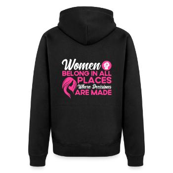 Feminismus Rechte der Frauen Feministisch Geschenk - Unisex Premium Bio Zip Hoodie - Schwarz - Hinten - Nico (187cm)