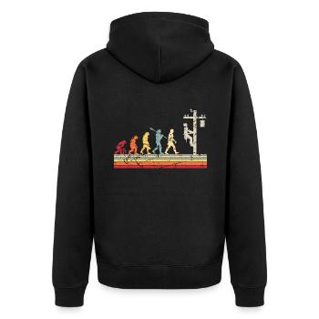 Électricien Human Evolution Vintage Lineman - Veste à capuche bio Premium Unisexe - noir - Dos - Nico (187cm)