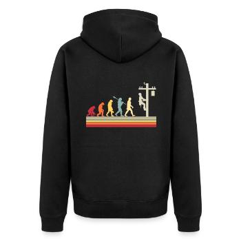 Électricien Human Evolution Vintage Lineman - Veste à capuche bio Premium Unisexe - noir - Dos - Nico (187cm)