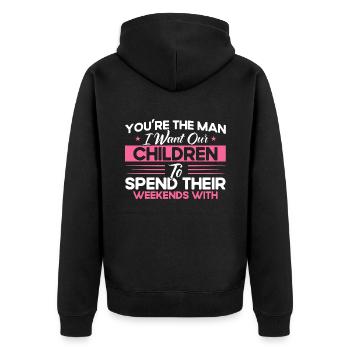 Scheidung Ex Partner Auflösung der Ehe Geschenk - Unisex Premium Bio Zip Hoodie - Schwarz - Hinten - Nico (187cm)