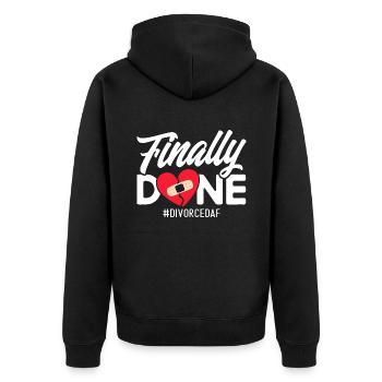 Scheidung Ex Partner Auflösung der Ehe Geschenk - Unisex Premium Bio Zip Hoodie - Schwarz - Hinten - Nico (187cm)