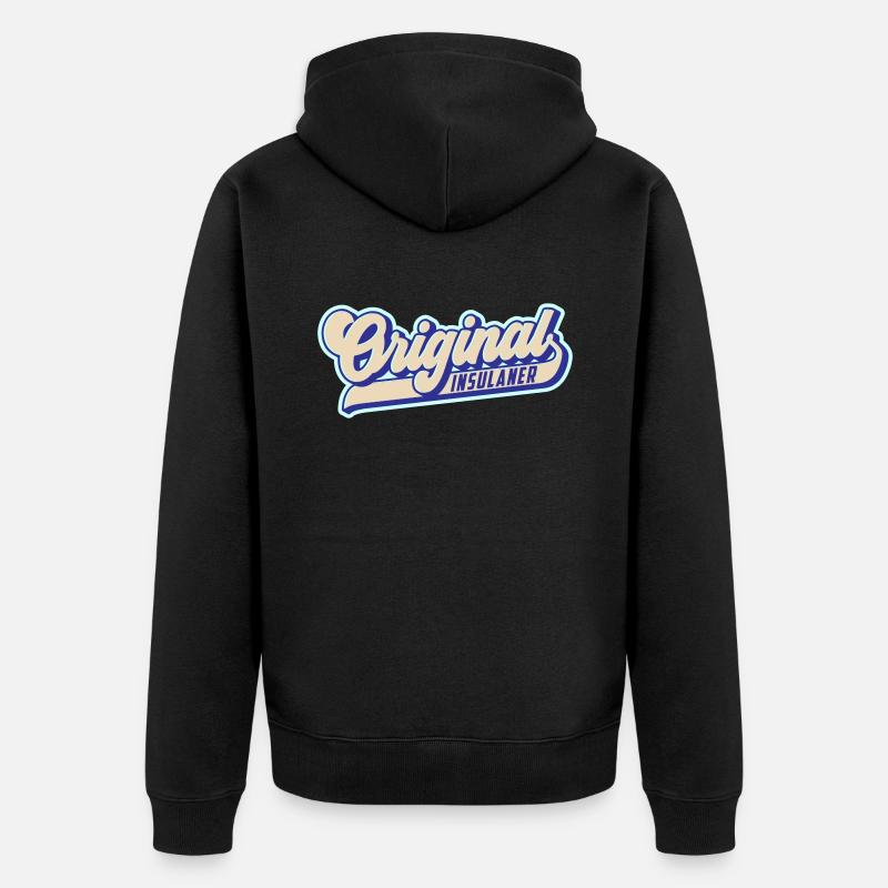 Original Insulaner | Stolzer Inselbewohner - Unisex Premium Bio Zip Hoodie - Schwarz