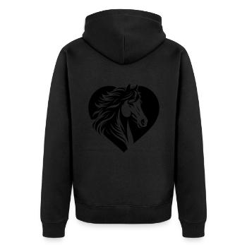 Coeur de tête de cheval - Veste à capuche bio Premium Unisexe - noir - Dos - Nico (187cm)