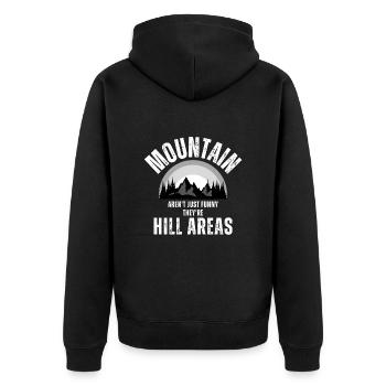 Mountains Aren't Funny They're Hill Areas Dad Joke - Veste à capuche bio Premium Unisexe - noir - Dos - Nico (187cm)