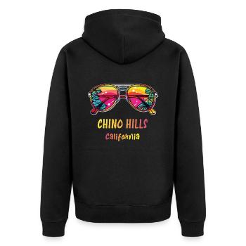 Chino Hills, Californie - Lunettes de soleil colorées - Veste à capuche bio Premium Unisexe - noir - Dos - Nico (187cm)