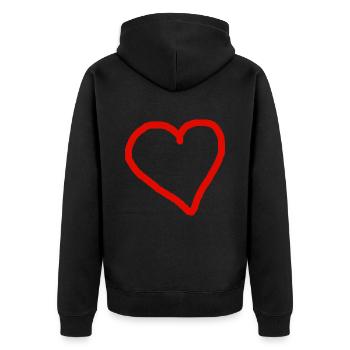 Red Heart Gift Idea Red Love In Love - Unisex Premium Organic Zip Hoodie - black - Back - Nico (187cm)
