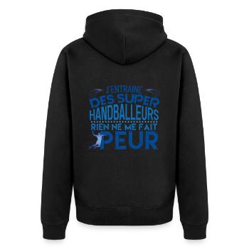 Handball coach Cadeau coach Handball - Veste à capuche bio Premium Unisexe - noir - Dos - Nico (187cm)