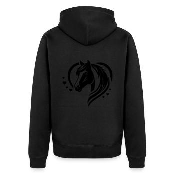 Coeur de tête de cheval - Veste à capuche bio Premium Unisexe - noir - Dos - Nico (187cm)