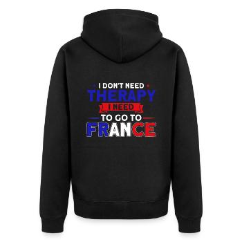 French Flag French Roots Gift - Unisex Premium Organic Zip Hoodie - black - Back - Nico (187cm)