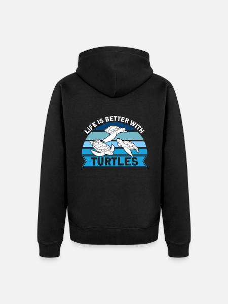 Sea Turtle Turtle Lovers Schildkrö - Unisex Premium Organic Zip Hoodie - black