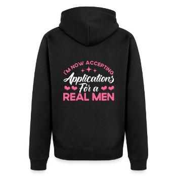 Ex Partner Auflösung der Ehe Scheidung Geschenk - Unisex Premium Bio Zip Hoodie - Schwarz - Hinten - Nico (187cm)