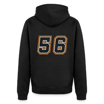56 Symbole numérique - Veste à capuche bio Premium Unisexe - noir - Dos - Nico (187cm)