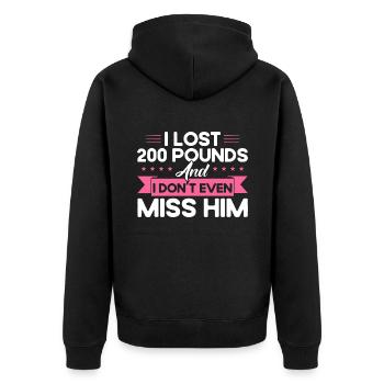 Auflösung der Ehe Geschieden Ex Partner Geschenk - Unisex Premium Bio Zip Hoodie - Schwarz - Hinten - Nico (187cm)