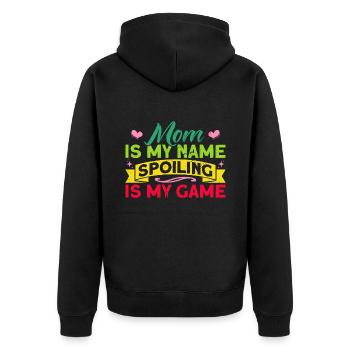 Fête des mères Grand-mère Cadeau familial jumelé - Veste à capuche bio Premium Unisexe - noir - Dos - Nico (187cm)