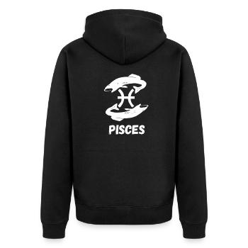 Zodiac Pisces Astrology Horoscope Faith - Unisex Premium Organic Zip Hoodie - black - Back - Nico (187cm)