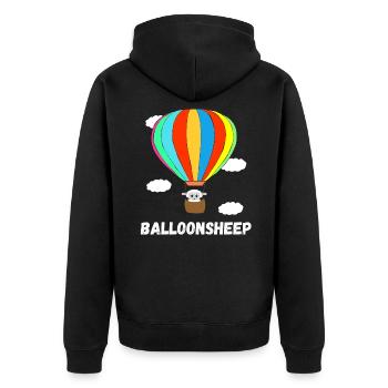 Hot air balloon sheep balloon ride lambs airship - Unisex Premium Organic Zip Hoodie - black - Back - Nico (187cm)