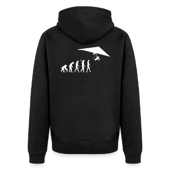 Hang Glider Evolution Hang Glider Tandem Flight - Unisex Premium Organic Zip Hoodie - black - Back - Nico (187cm)